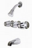 3-handle Tub & Shower Faucet, W. Compression Stems