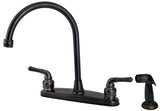 8" Kitchen Deck Faucet, 2-handle, Washerless Cartridge