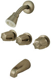 3-handle Tub & Shower Faucet, W. Compression Stems