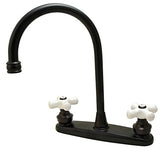 8" Kitchen Deck Faucet, 2-handle, Washerless Cartridge