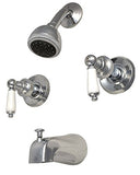 Trim Kit for 2-handle Shower Valve Porcelain Handle, Fit Price Pfister Compression Stem Showers -By Plumb USA