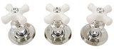 Trim Kit for 3-handle Shower Valve, With Porcelain Cross Handles, Fit Delta Washerless Shower, Chrome Finish