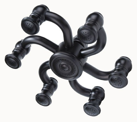 Octopus Style Showerheads, Oil Rubbed Bronze Finish, 6"-diameter