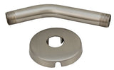 6" Shower Arm with Flange, Satin Nickel Finish - by Plumb USA