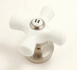 Porcelain Handle Set, Satin Nickel Finish, Fits Price Pfister Shower Valve - By Plumb USA 32336SN X3