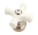 Quasi - Fit All Faucet Handle, Porcelain Handle with 19 Adapters and 2 Spacers, Brush Nickel Finish - By Plumb USA