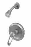 Single Handle Apartment Shower Faucet with Integral Stops, Brass Built, Satin Nickel Finish, Generic Delta Washerless Cartridge - By Plumb USA