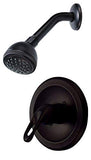 Single Handle Apartment Shower Faucet, Brass Built, Oil Rubbed Bronze Finish, Generic Delta Washerless Cartridge, With Integral Stops - By PlumbUSA