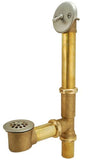 Plumb USA Bathtub Drain, Tub Drain Kit, Waste and Overflow, Trip Lever Type, Tubular Bath Waste & Overflow Assembly with Trip Lever and Beehive Strainer Grid Drain Cover, Satin Nickel Finish
