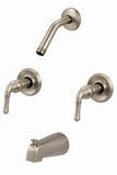 Trim Kit for 2-handle Shower & Tub Valve No Shower Head, Fit Delta, Peerless Washerless Shower, with Metal Lever Handles, Brushed Nickel Finish -By Plumb USA