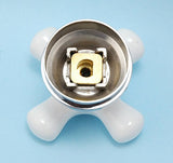 Porcelain Handle 3-pcs Set, Chrome Finish, Fits Delta or Peerless 3-handle Shower Valve - By PlumbUSA 32337 X 3