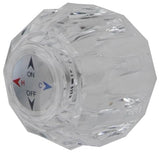 Acrylic-Handle Shower Valve, Chrome Finish, Delta 600 Series Compatible, No Shower Head Equipped with Washerless Ball Cartridge - By Plumb USA