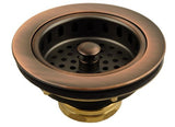 Solid Brass Duo Basket Strainer, for Kitchen Sinks (Antique Copper)