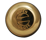 Push Button Closing Drain Without Overflow, Polish Brass Finish - By PlumbUSA
