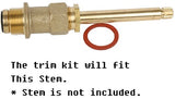 Trim Kit for Porcelain 3-handle Shower Valve, Fit Price Pfister Compression Stem Shower, Chrome Finish -By Plumb USA