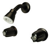 Trim Kit for 2-handle Shower Only Valve, Fit Price Pfister Compression Stem Shower, Verve Handle, 2 1/2" Anti-clog Showerhead, Oil Rubbed Bronze Finish -By Plumb USA