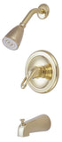 Single Handle Hotel Tub & Shower Faucet with Integral Stops, Polish Brass Finish, Generic Delta Washerless Cartridge (Springs & Seals)