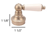 Fit Price Pfister Lever Porcelain Handles, Fit Pfister Compression Stems 12 Spline Connection, with Brush Nickel Trim, 2 Piece Pack - By PlumbUSA