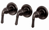 Trim Kit for 3-handle Shower Valve, Fit Delta Washerless Shower, Oil Rubbed Bronze Finish, With Metal Lever Handles -By PlumbUSA 38807