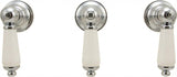 Plumb USA Porcelain Handle (3 Pieces) Fits Price Pfister Shower Faucet, Chrome Finish 32338x3