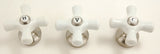 Plumb USA Porcelain 3-Handle Set, Fits Pfister 12-Spline, Brush Nickel