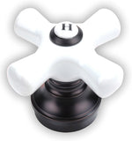 8" Three-handle Tub and Shower Faucets, Oil Rubbed Bronze, Washerless Cartridge, Porcelain Cross Handle - Plumb USA