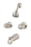 Trim Kit for 2-handle Shower & Tub Valve, Fit Price Pfister Compression Stem Showers, Brush Nickel Finish, With Metal Verve Handles -By Plumb USA