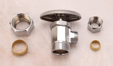 Angle Stop Valve, Supply Valve, 5/8" OD Compression Inlet, 3/8" OD Compression Outlet - By PlumbUSA