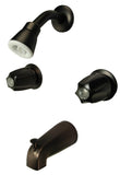 2-Handle Tub & Shower Faucet, Oil Rubbed Bronze Finish W. Compression Stems - by Plumb USA
