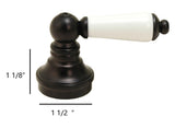 Fit Price Pfister Lever Porcelain Handles, Oil Rubbed Bronzw Finish, Fit Pfister Compression Stems 12 Spline Connection - By PlumbUSA