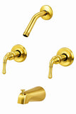 Trim Kit for 2-handle Shower & Tub Valve, Fit Delta Peerless Washerless Shower, No Shower Head with Metal Lever Handles, Polished Brass Finish -By Plumb USA