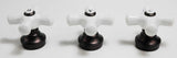 Porcelain Handle (3 Pieces) Fits Delta 3-Handle Shower Faucet, Oil Rubbed Bronze Finish - By PlumbUSA 32337bobx3