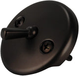 PlumbUSA 3-1/8" Trip Lever Tub Trim Only Set with 2-Hole Overflow Faceplate, Oil Rubbed Bronze, Matte Black