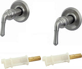 Shower Valve Trim Kit for 2-handle Shower Valve with Matching Stem Extenders, Fit Delta Washerless Shower, Brushed Nickel Finish -By Plumb USA 38844