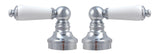 Fit Price Pfister Lever Porcelain Handles, Fit Pfister Compression Stems 12 Spline Connection, with Chrome Plated Trim - By PlumbUSA