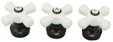 Porcelain Handle (3 Pieces) Fits Delta 3-Handle Shower Faucet, Oil Rubbed Bronze Finish - By PlumbUSA 32337bobx3