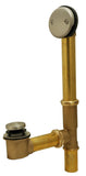 Bathtub Drain, Tub Drain Kit, Waste and Overflow, Tip Toe Type, Satin Nickel Finish - PlumbUSA