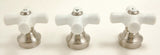 Trim Kit for Porcelain 3-handle Shower Valve, Fit Price Pfister Compression Stem Shower, Satin Nickel Finish -By Plumb USA