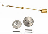 Tub Drain Linkage Assembly with Trip Lever and Strainer Done Cove, Fit for Trip Lever Bath Tub Waste and Overflow Drain, Brush Nickel Finish By Plumb USA