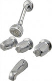 3-handle Tub & Shower Faucet, W. Compression Stems - By PlumbUSA (Satin Nickel Finish)