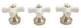 Porcelain Handle Set, Satin Nickel Finish, Fits Price Pfister Shower Valve - By Plumb USA 32336SN X3
