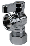 1/4 Turn Ball Pattern Washing Machine Valve, 5/8" OD (Compression) x 3/4" Hose - By PlumbUSA