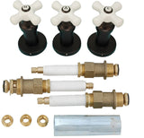 Re-modeling Kit, Fit Price Pfister Shower, with Porcelain Cross Handles, Oil Rubbed Bronze Finish - By PlumbUSA