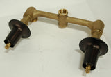 Two-handle Tub & Shower Faucet, Oil Rubbed Bronze Finish, Porcelain Handle, Compression Stems - By Plumb USA