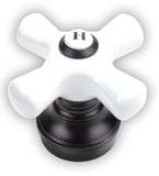 Trim Kit for Delta, Peerless 2-handle Washerless Cartridge Shower Valve, Oil Rubbed Bronze Finish, With Porcelain Cross Handles and 2 1/2"-face Showerhead - By PlumbUSA