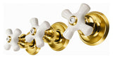 Trim Kit for 3-handle Shower Valve, Fit Delta Washerless Shower, Polished Brass Finish -By Plumb USA