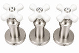 Plumb USA Shower Trim Kit Fits Price Pfister Crown Imperial Shower Faucet, with Porcelain Handles, Satin Nickel Finish