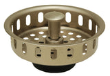 Solid Brass Duo Basket Strainer, for Kitchen Sinks (Satin Nickel)