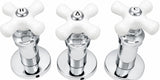 Shower Trim Kit Fits Price Pfister Crown Imperial Shower Faucet, with Porcelain Handles, Chrome Finish -By Plumb USA