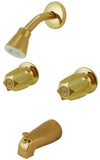 8" Two-way Tub & Shower Valves, Polish Brass Finish, Compression Stems, Verve Handles - By PlumbUSA 34200pvd